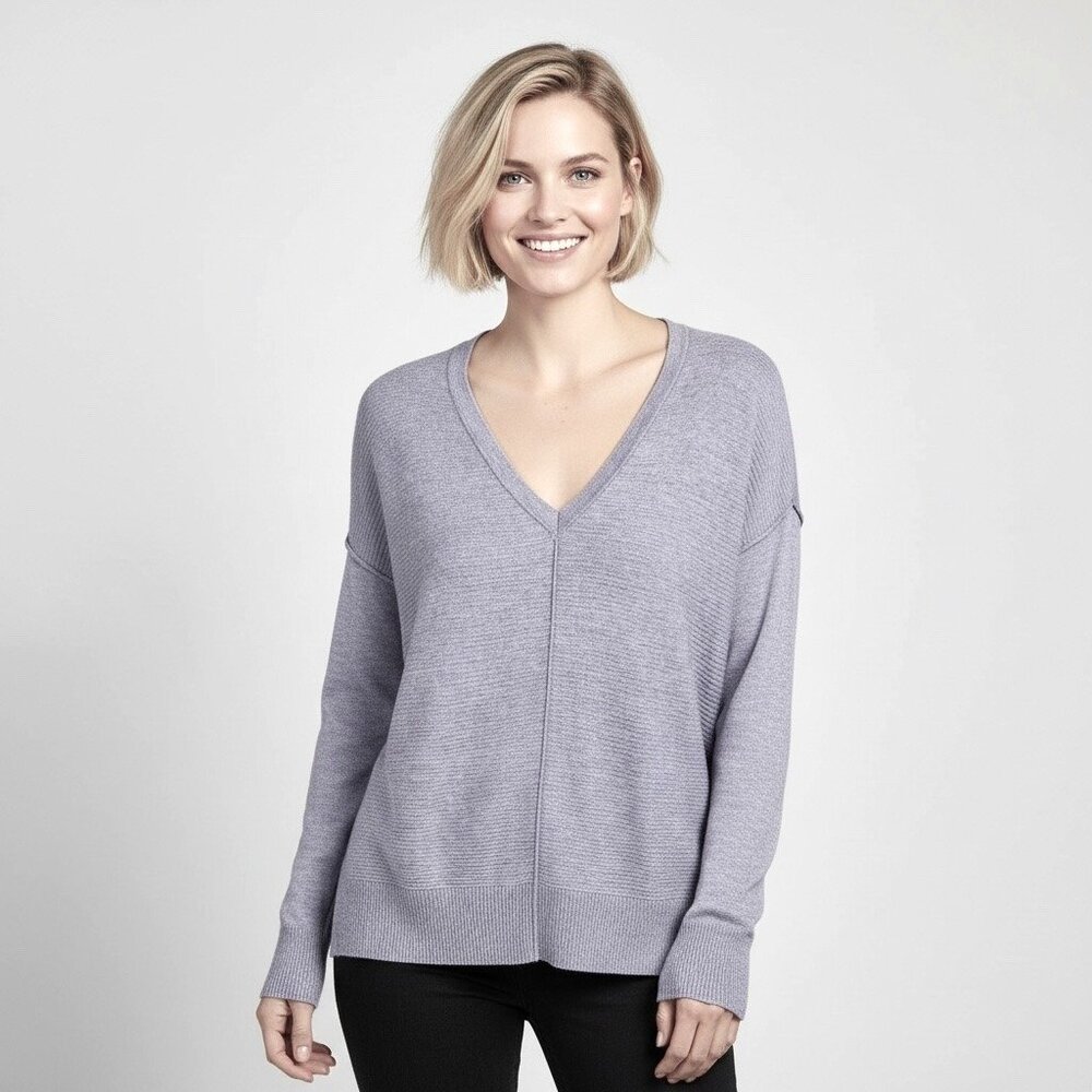 LINE Ash Gray Modal/Cashmere Lightweight Sweater Size Small